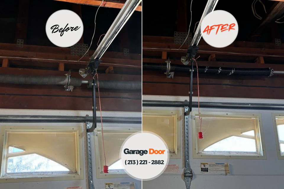 Before and after: garage door repair Sea Cliff, NY